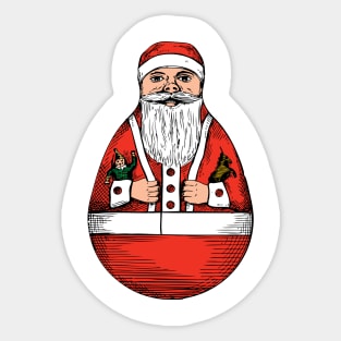 rolly polly Santa Sticker